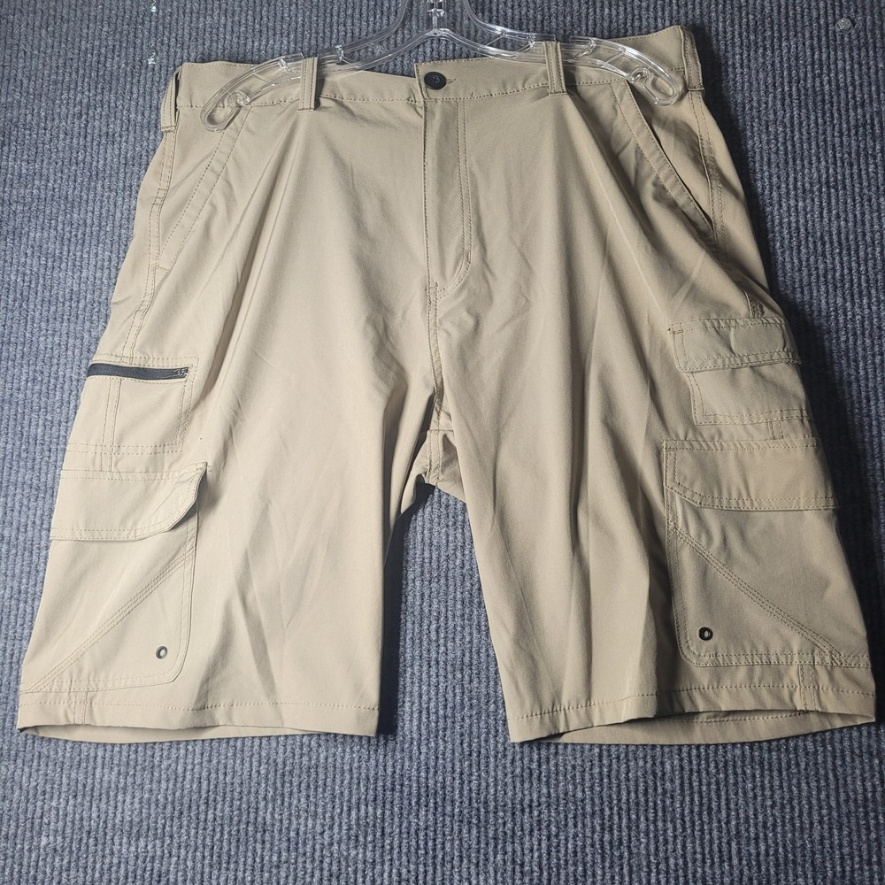 Iron Co‎ Men's Stretch Performance Hybrid Cargo Shorts Size 38 Khaki